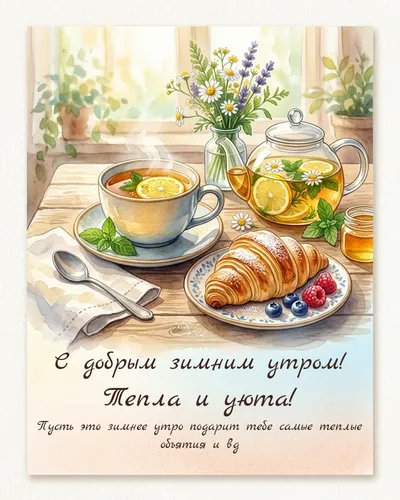 С добрым зимним утром! Тепла и уюта! — morning tea 06